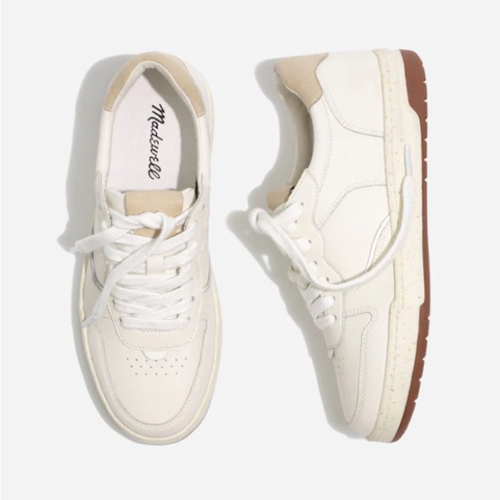 Madewell White and Tan Athletic Shoes